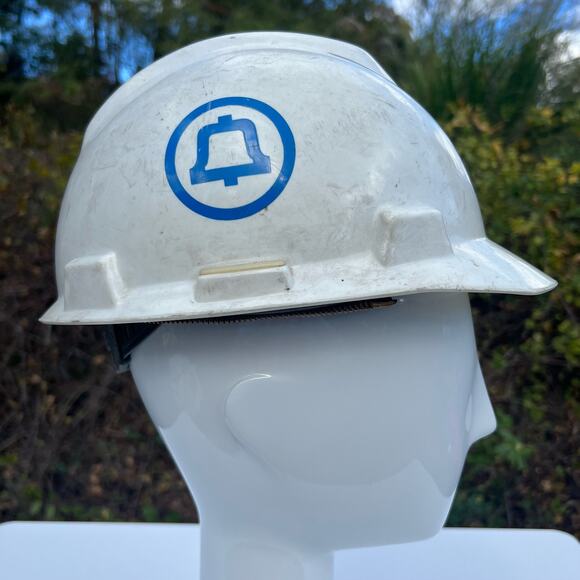 Vintage Ma Bell Telephone Lineman Hard Hat Helmet Hat Winter Rib Knit Lining - Picture 8 of 15